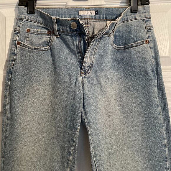 Women's Blue Jeans by "Tint"  Size 6 Embellished and Good Stretch 98% Cotton - Picture 2 of 6